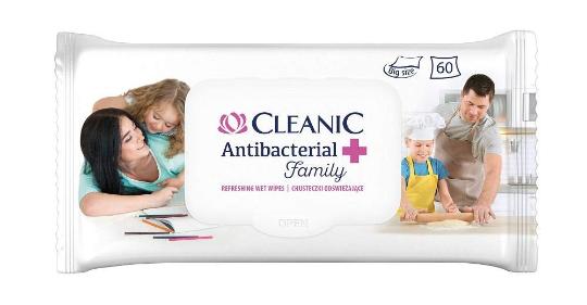 Cleanic Refreshing Wet Wipes Antibacterial ,60 cope