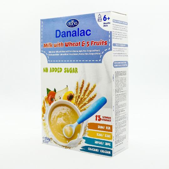 Danalac Milk with Wheat and 5 Fruits 6m+ ,250g