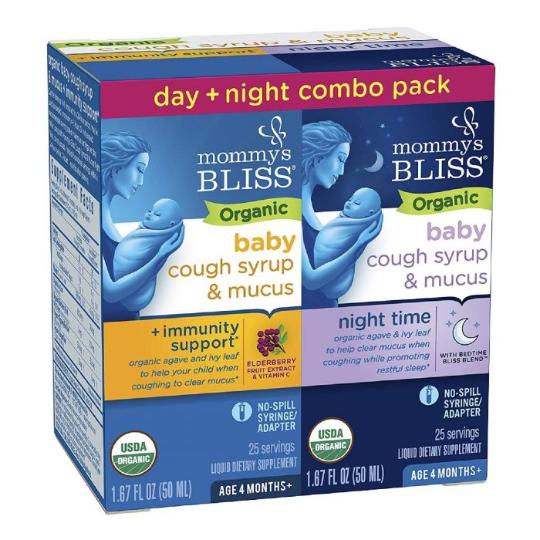 Mommys Bliss Baby cough syrup day + night combo pack , 50+50ml