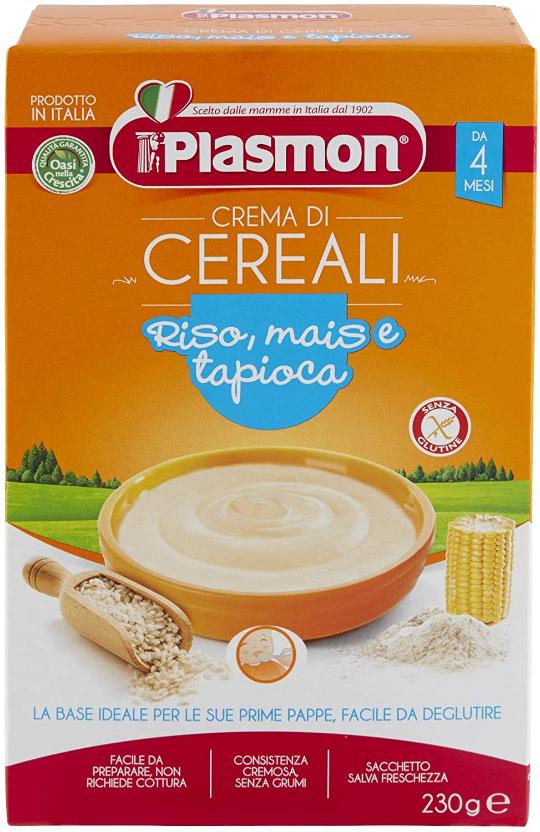 Plasmon crema di cereali riso mais e tapioca 230g +4m