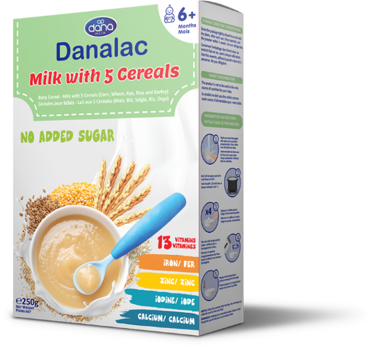 Danalac Milk with 5 Cereales 6m+ ,250g