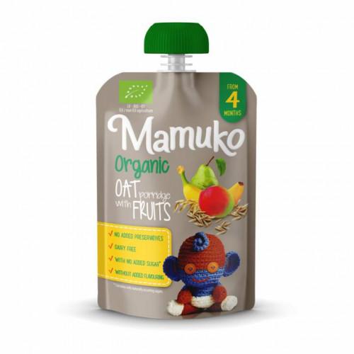 MAMUKO ORGANIC OATS PORRIDGE WITH FRUITS PUREE 4+, 100g