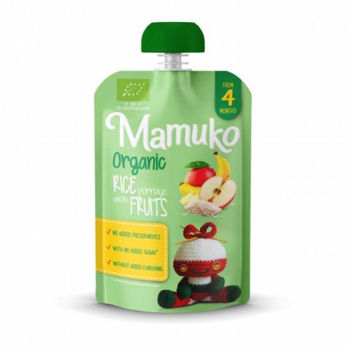 Mamuko Organic Rice Porridge with fruits puree 4+, 100g