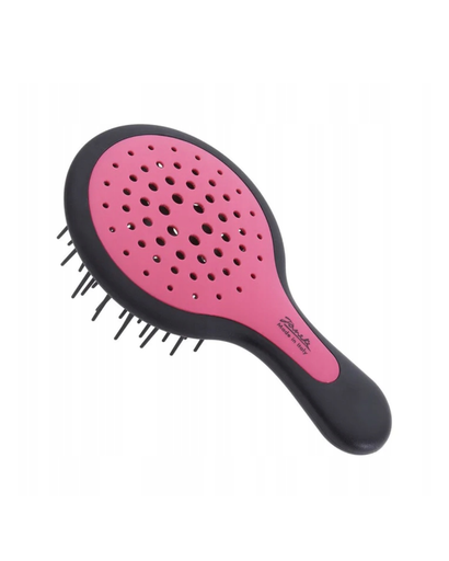 [71SP220NER FFL] JANEKE MINI SUPERBRUSH COMPACT SILICON HAIRBRUSH FLUO BLACK/PINK