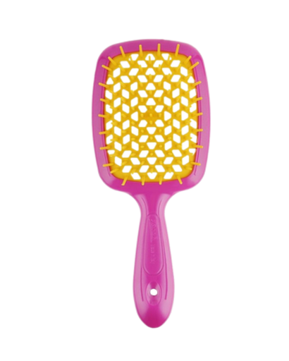 [86SP226 FY-] JANEKE SUPERBRUSH VENTED BRUSH WITH SOFT PINS FLUO FUCHSIA/YELLOW