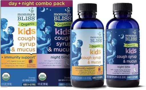 [715301] Mommys Bliss kids cough syrup day + night combo pack, 120+120ml