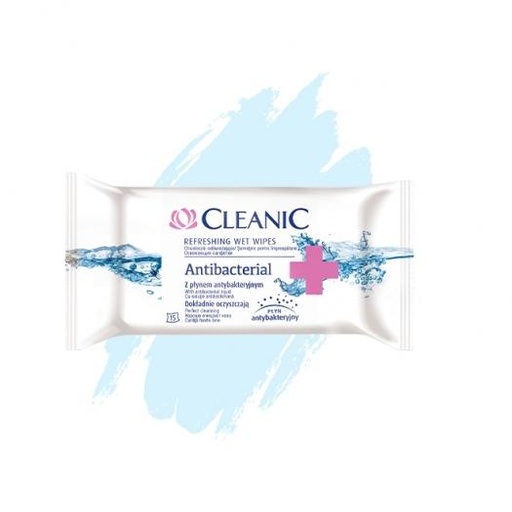 [5900095009153] Cleanic Refreshing Antibacterial Wet Wipes,15 cope