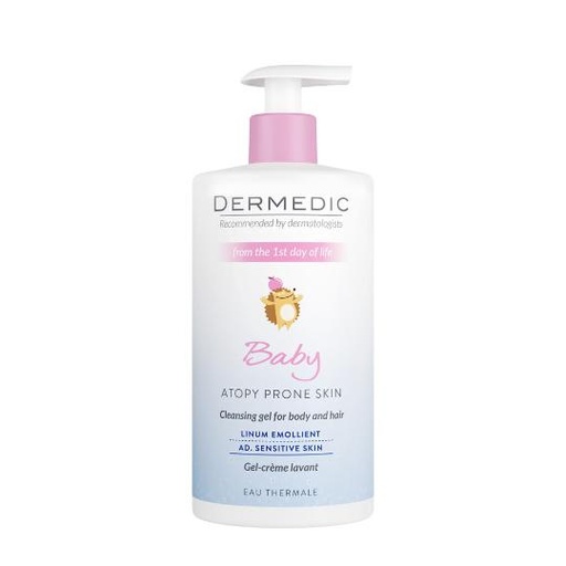 [604-DM-132-03] Dermedic Linum Emolient Baby Cleansing Gel for Body and Hair,500ml