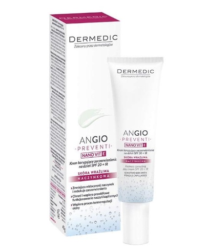 [604-DM-168] Dermedic Angio Nano Vit E ,Redness Correcting Day Cream Spf 20+ IR ,40g