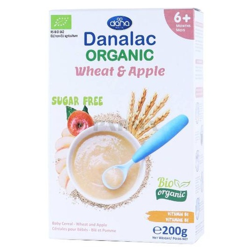 [DNLC28] Danalac Organic Wheat and Apple 6m+,200g