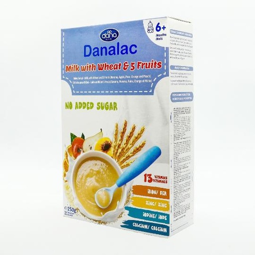 [DNLC33] Danalac Milk with Wheat and 5 Fruits 6m+ ,250g