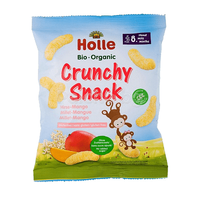 [7640161879355] Holle Crunchy Snack Millet-Mango
